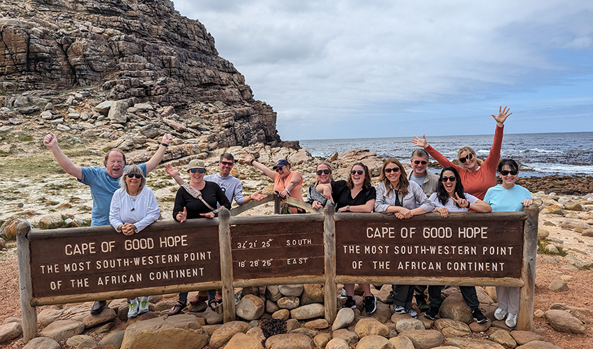 Group is enjoying a visit to Cape of Good Hope in South Africa