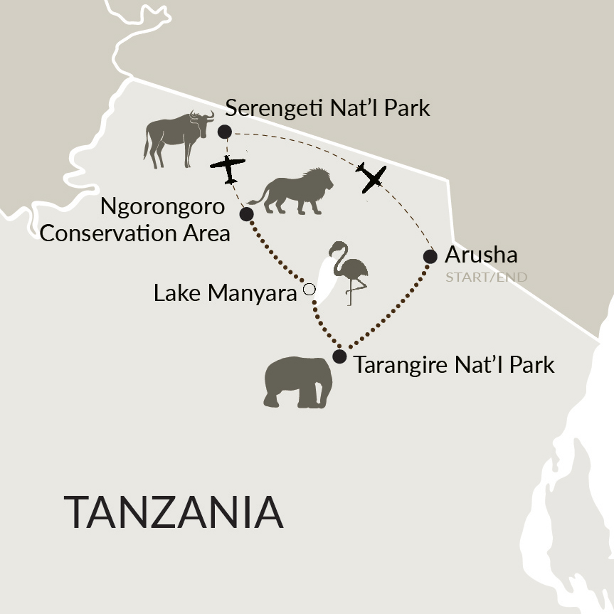 Tanzania Safari Route Map