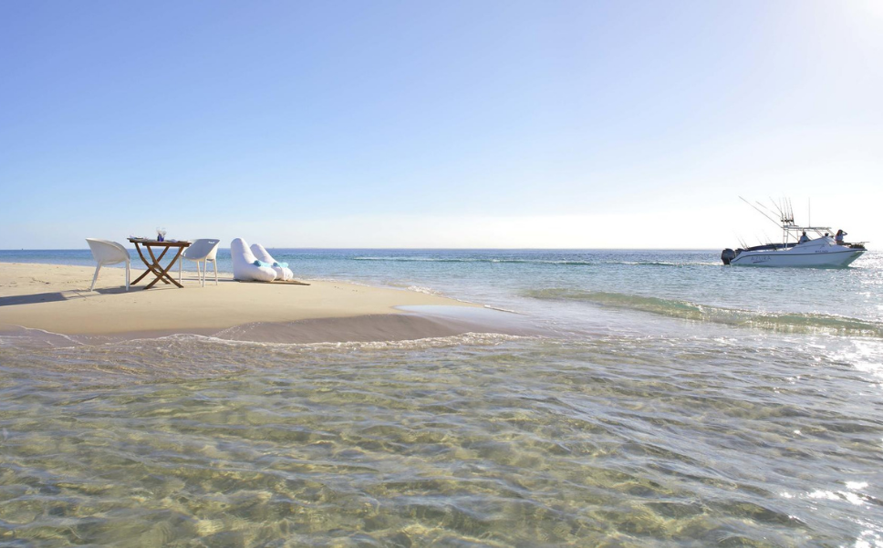 Scenic view of a remote beach in Mozambique.